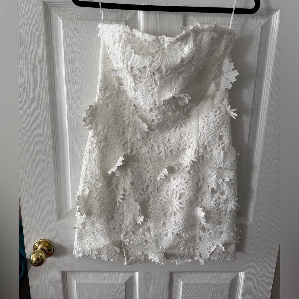 Vici White Floral Lace Mini Dress